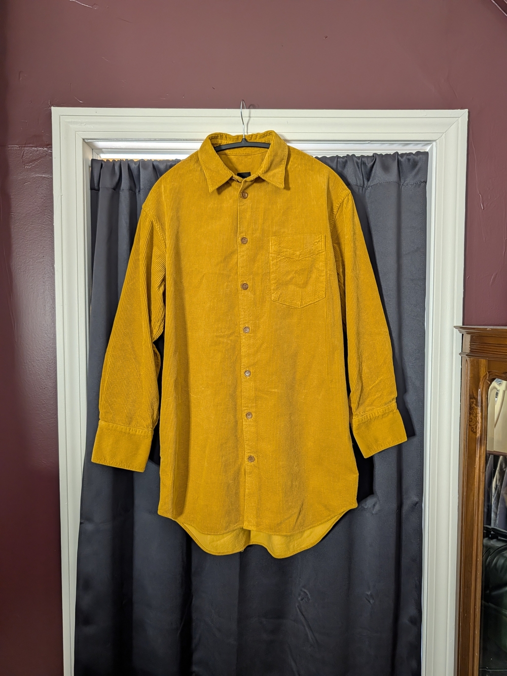 Aspesi Mustard Yellow Utility Corduroy Pocket Shirt Jacket Oversized XXS
